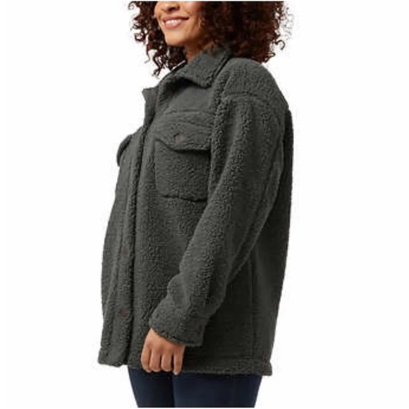 🌸 32 degrees Sherpa cozy shirt jacket wear oversized - Picture 5 of 14